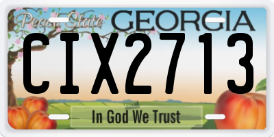 GA license plate CIX2713