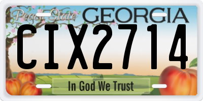 GA license plate CIX2714