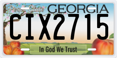 GA license plate CIX2715