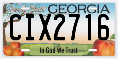 GA license plate CIX2716