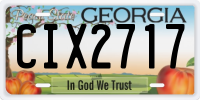 GA license plate CIX2717