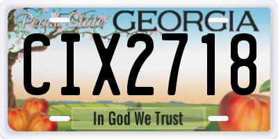 GA license plate CIX2718