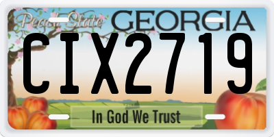 GA license plate CIX2719