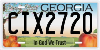 GA license plate CIX2720