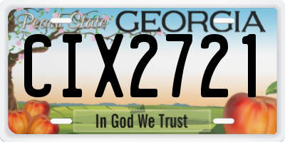 GA license plate CIX2721