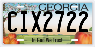GA license plate CIX2722