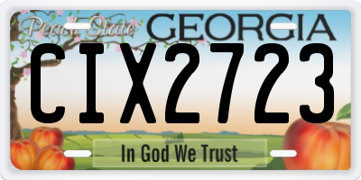 GA license plate CIX2723
