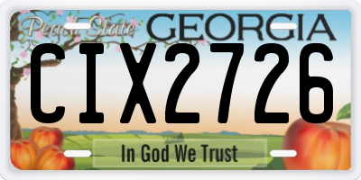GA license plate CIX2726