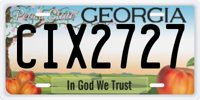 GA license plate CIX2727
