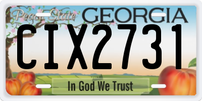 GA license plate CIX2731