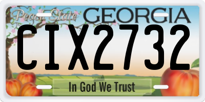 GA license plate CIX2732