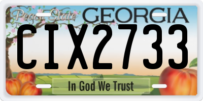 GA license plate CIX2733