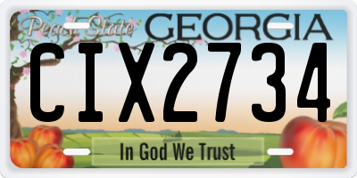 GA license plate CIX2734