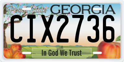 GA license plate CIX2736