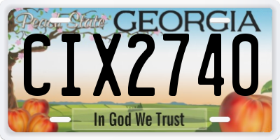 GA license plate CIX2740
