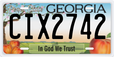 GA license plate CIX2742