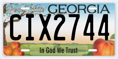 GA license plate CIX2744
