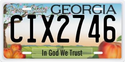 GA license plate CIX2746
