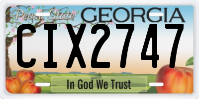 GA license plate CIX2747