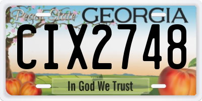 GA license plate CIX2748
