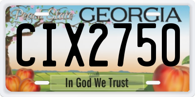GA license plate CIX2750