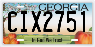 GA license plate CIX2751