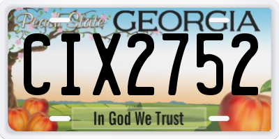 GA license plate CIX2752