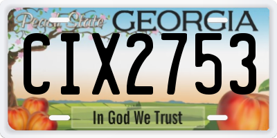 GA license plate CIX2753