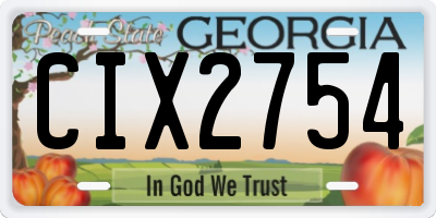 GA license plate CIX2754
