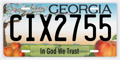 GA license plate CIX2755
