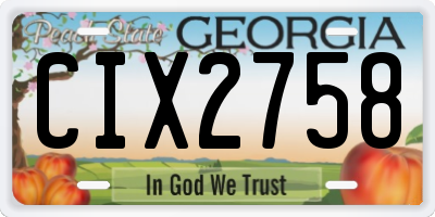 GA license plate CIX2758