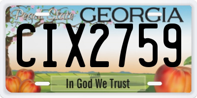 GA license plate CIX2759