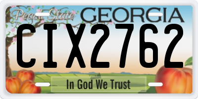GA license plate CIX2762