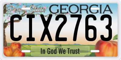 GA license plate CIX2763