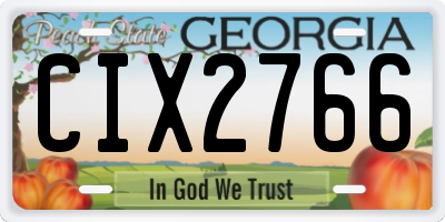 GA license plate CIX2766