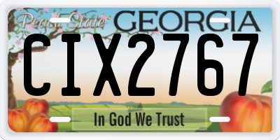 GA license plate CIX2767