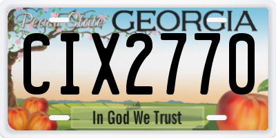 GA license plate CIX2770