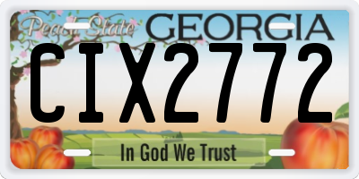 GA license plate CIX2772