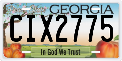 GA license plate CIX2775