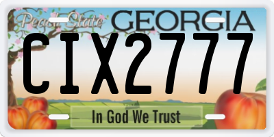 GA license plate CIX2777