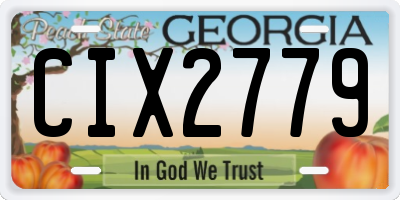 GA license plate CIX2779