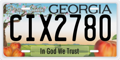 GA license plate CIX2780