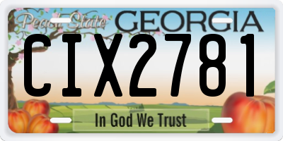 GA license plate CIX2781