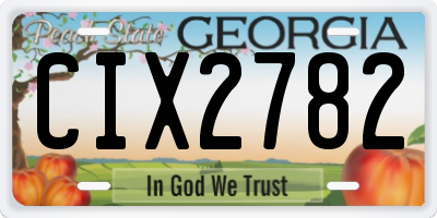 GA license plate CIX2782