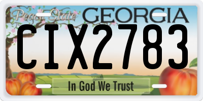 GA license plate CIX2783