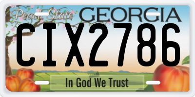 GA license plate CIX2786