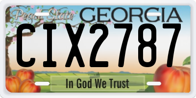 GA license plate CIX2787