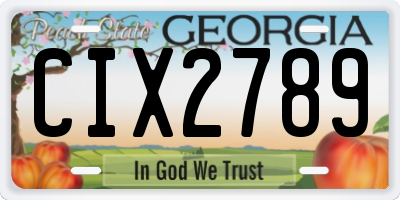 GA license plate CIX2789