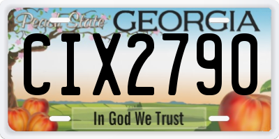 GA license plate CIX2790