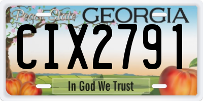 GA license plate CIX2791